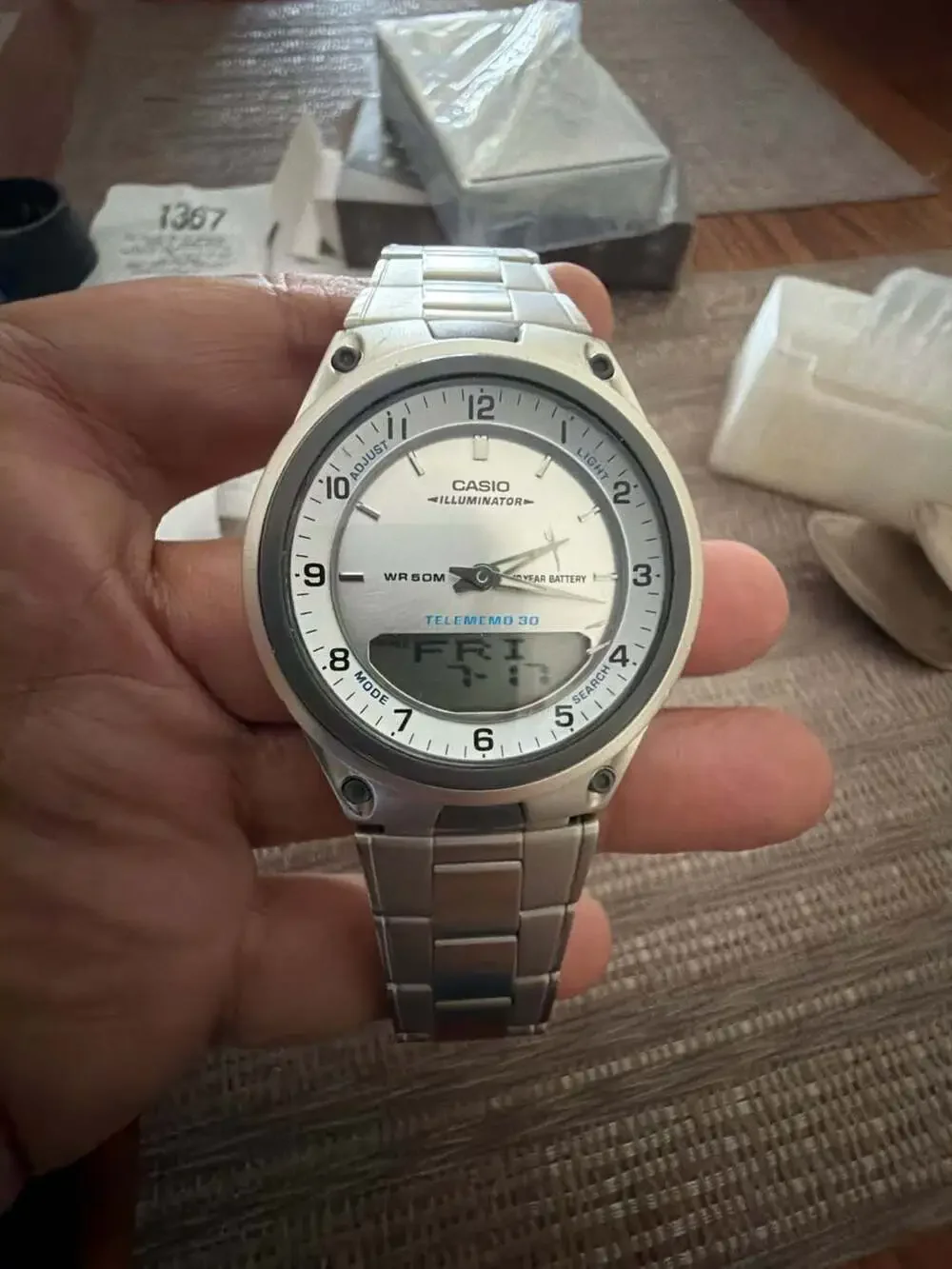 Casio Illuminator Telememo 30 AW80D-7AV Analog-Digital Watch